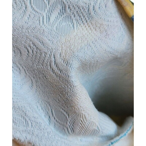 H&M Watercolor Brocade Midi Skirt Size 4 Yellow Teal Purple A-Line Abstract Art - Picture 6 of 14